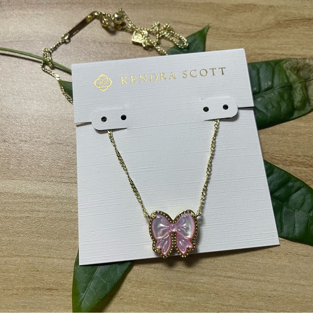 Kendra Scott Gold Necklace with Pink Butterfly Pendant - Picture 3 of 3